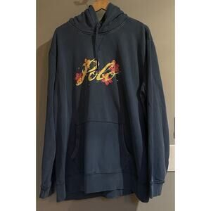 Polo Ralph Lauren Hoodie Painted Floral Graphic Logo Sweatshirt Mens Sz‎ 2XL